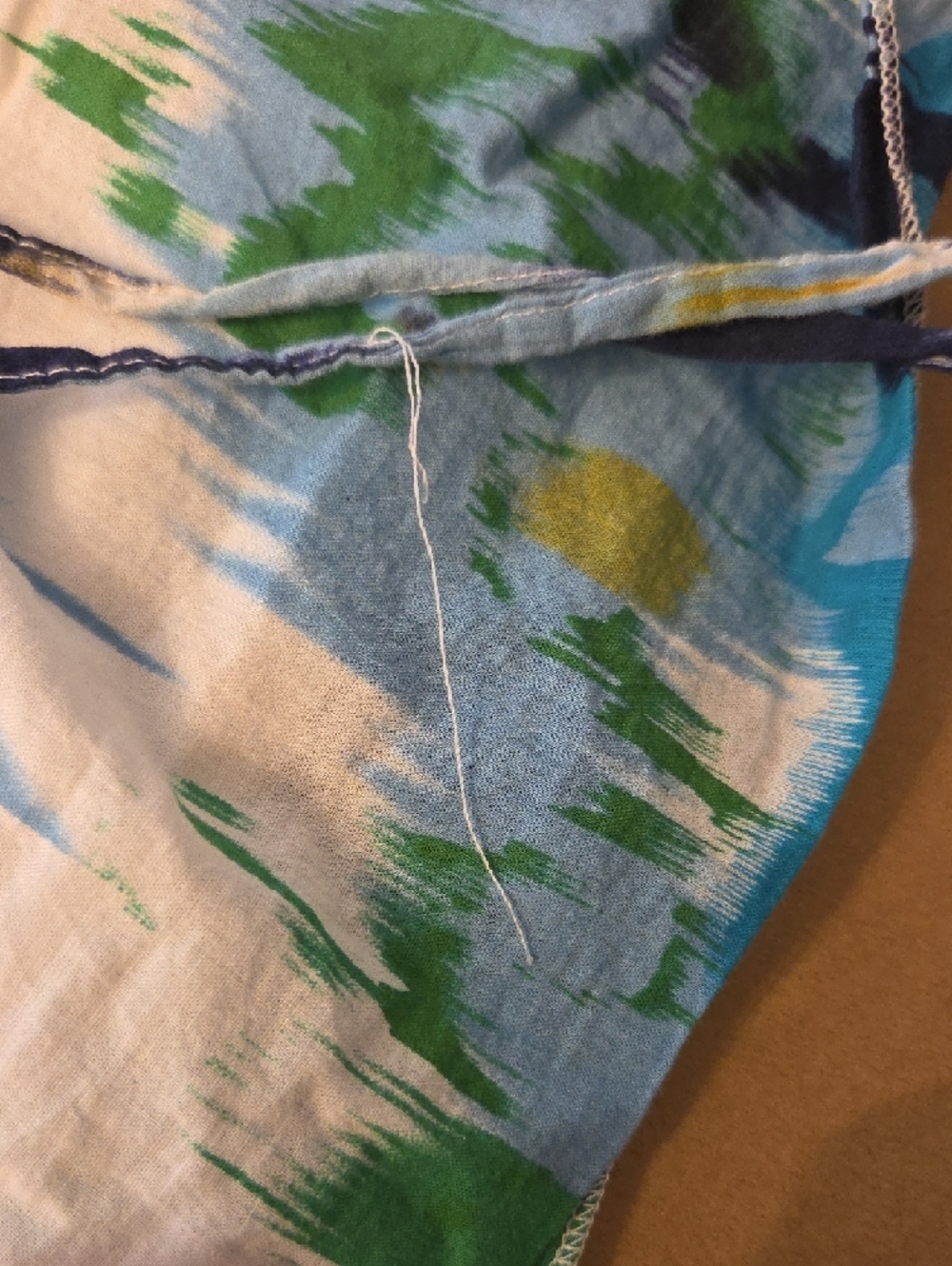 Plus Sz Smocked Waist Multicolor Maxi Skirt Or Dress - Blue Green Yellow & White - Picture 4 of 14